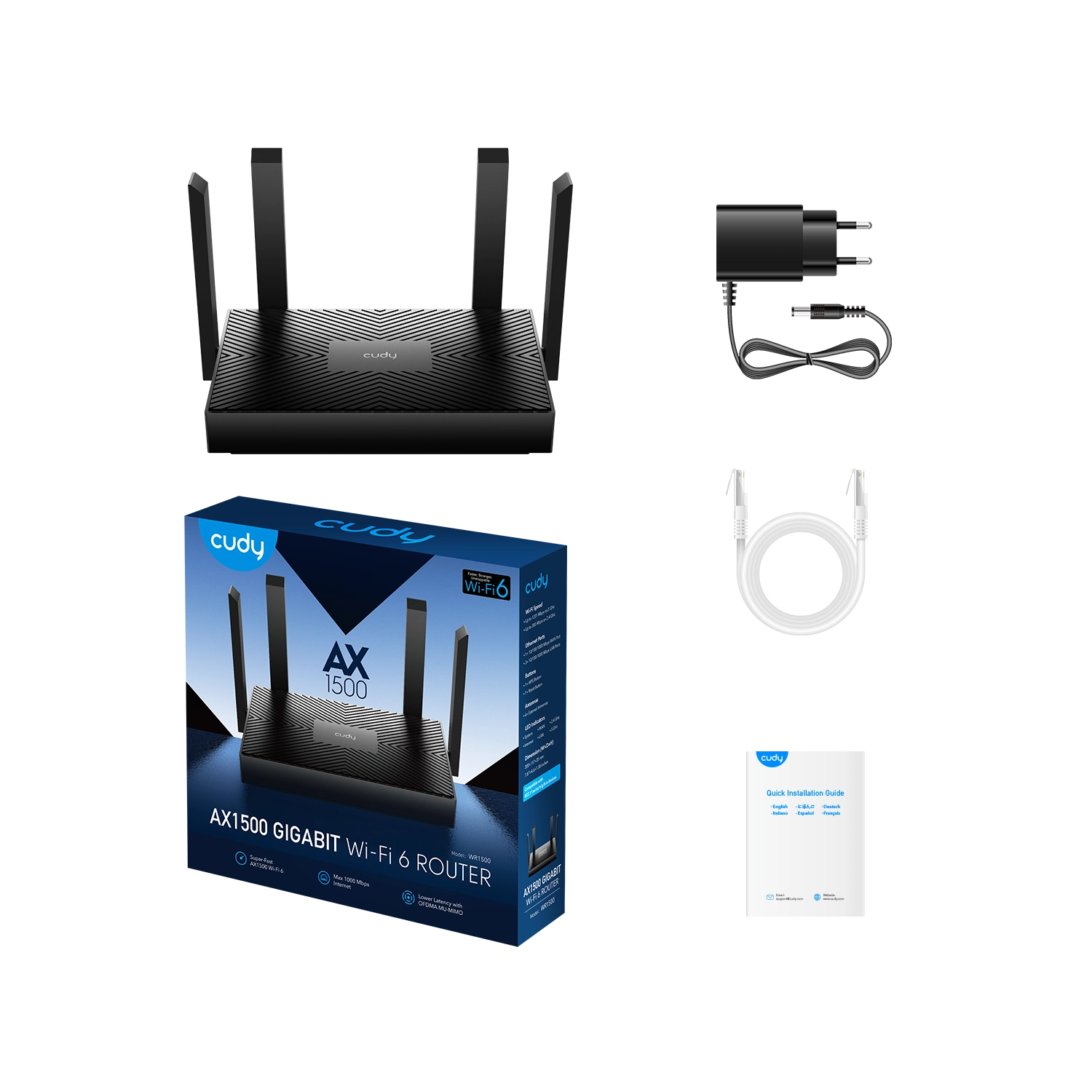 Router | Cudy | WR1500 1.0 | AX1500 Wi‑Fi 6 Mesh Dual Band Gigabit - 3 Router | Cudy | WR1500 1.0 | AX1500 Wi‑Fi 6 Mesh Dual Band Gigabit