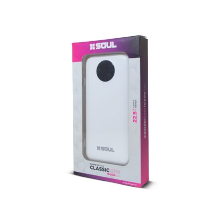 power bank | soul | classic 400 10000mah 22.5w | cables integrados blanco
