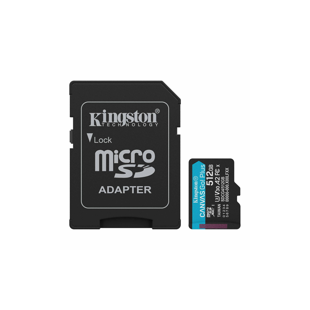 memoria | kingston | canvas go! plus 512gb | microsdxc v30 a2 memoria | kingston | canvas go! plus 512gb | microsdxc v30 a2