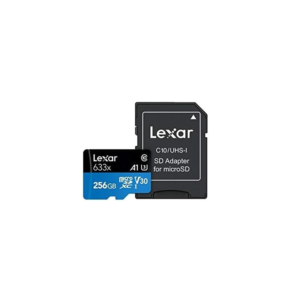 memoria | lexar | microsdxc 256gb 633x | uhs i v30 a1 + adaptador memoria | lexar | microsdxc 256gb 633x | uhs i v30 a1 + adaptador