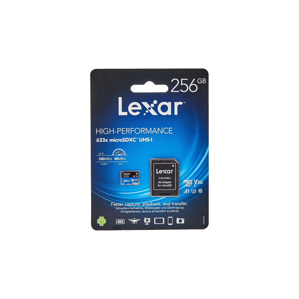 memoria | lexar | microsdxc 256gb 633x | uhs i v30 a1 + adaptador memoria | lexar | microsdxc 256gb 633x | uhs i v30 a1 + adaptador