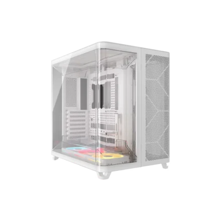 Gabinete CORSAIR AIR 5400 LX-R RGB iCUE LINK Mid Tower con triple cámara Blanco