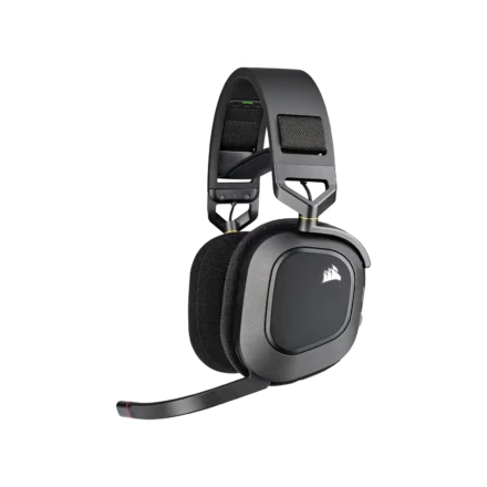Auricular gaming Corsair HS80 RGB wireless con audio espacial – carbón Auricular gaming Corsair HS80 RGB wireless con audio espacial – carbón
