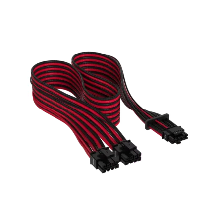 Cable con fundas individuales PCIe Gen 5 12V-2×6 de 600 W y 12 4 patillas con funda individual, Type 4, ROJO/NEGRO