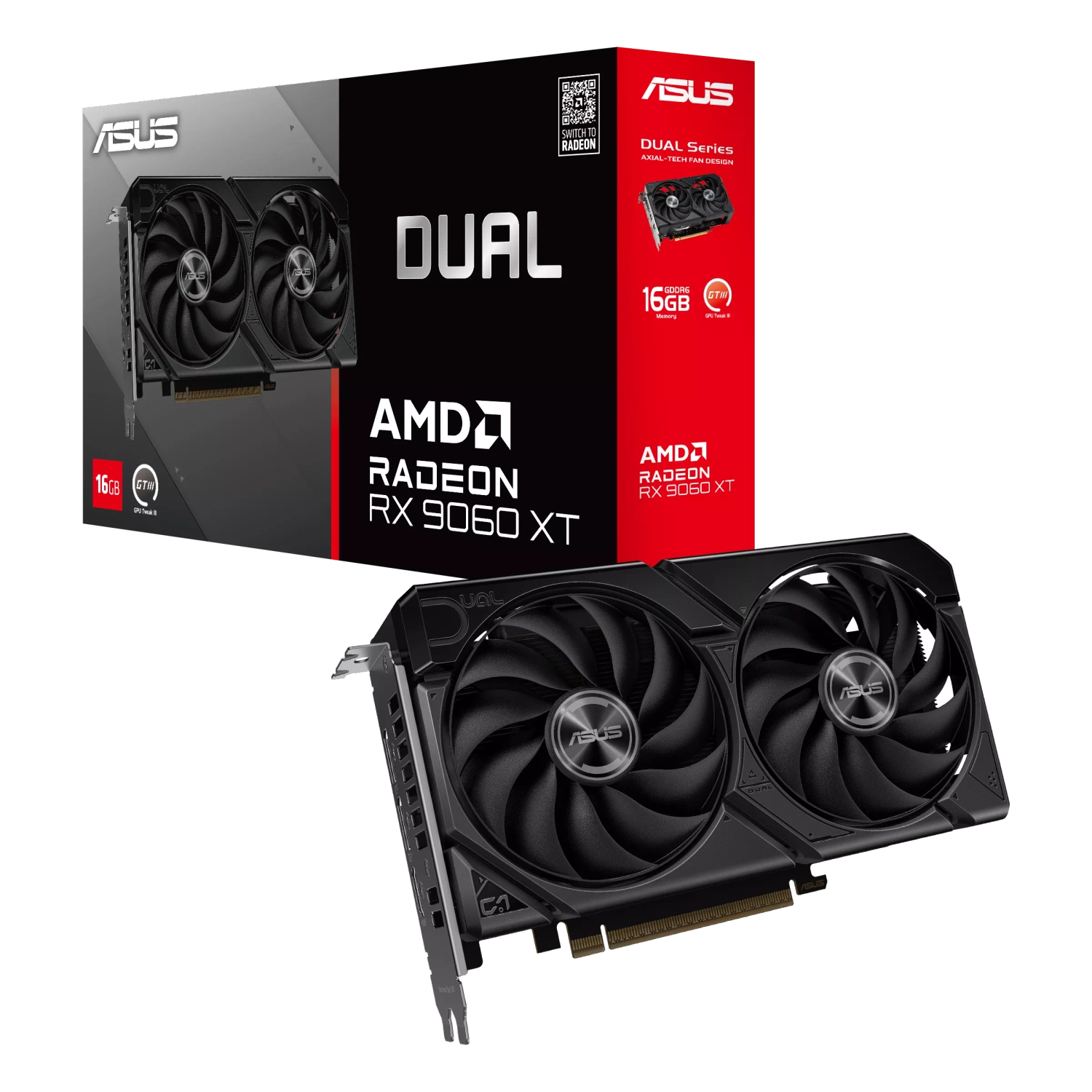 Placa de video | ASUS | DUAL-RX9060XT-16G | RX 9060 XT 16GB GDDR6 - 1 Placa de video | ASUS | DUAL-RX9060XT-16G | RX 9060 XT 16GB GDDR6