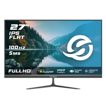 Monitor | Solarmax | 27" | IPS Full HD | 100 Hz Frameless | HDMI y VGA Monitor | Solarmax | 27" | IPS Full HD | 100 Hz Frameless | HDMI y VGA
