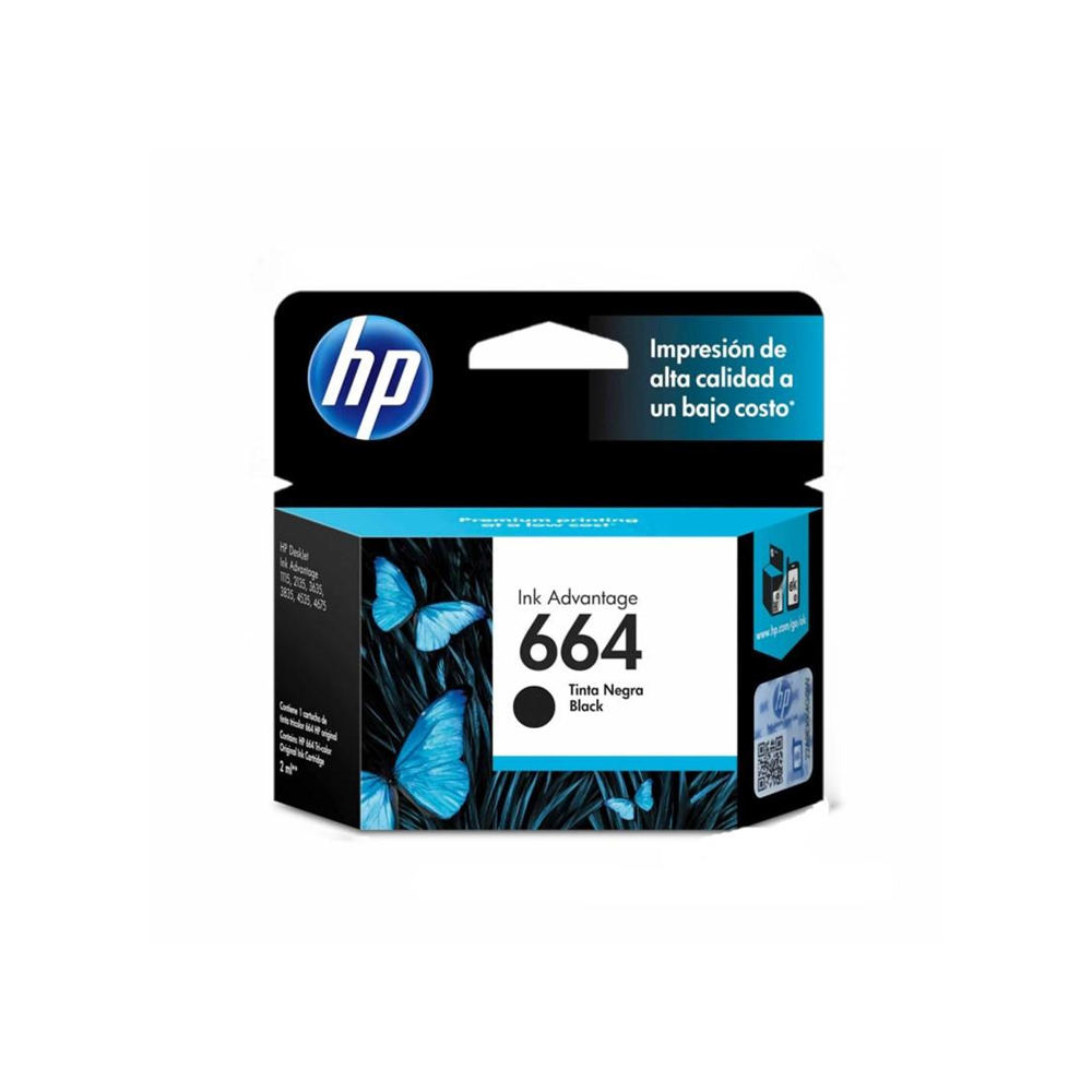 cartucho de tinta | hp 664 negro | original f6v29al | 2 ml cartucho de tinta | hp 664 negro | original f6v29al | 2 ml