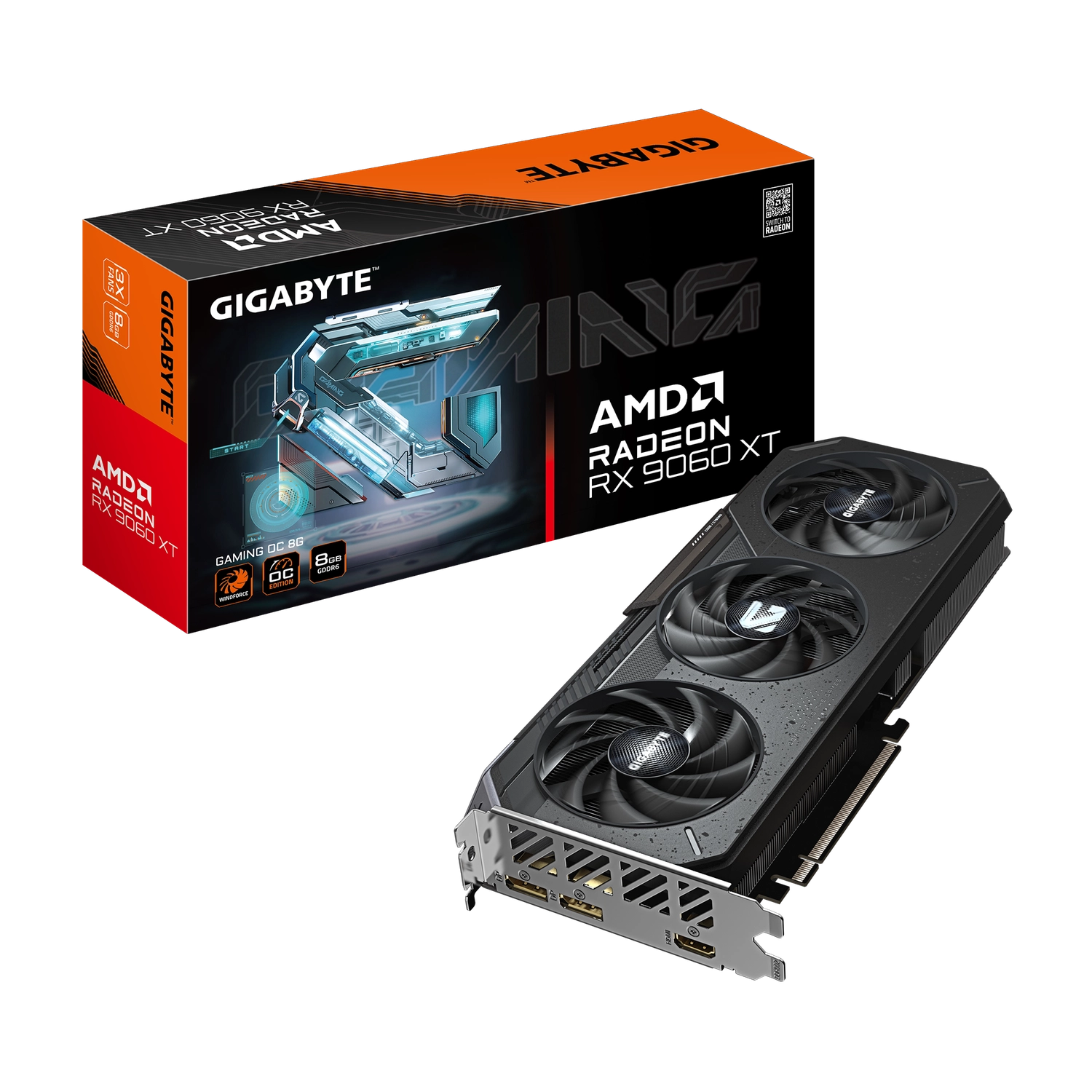Placa de video | GIGABYTE | GV-R9060XTGAMING-OC-8GD | RX 9060 XT 8GB Placa de video | GIGABYTE | GV-R9060XTGAMING-OC-8GD | RX 9060 XT 8GB