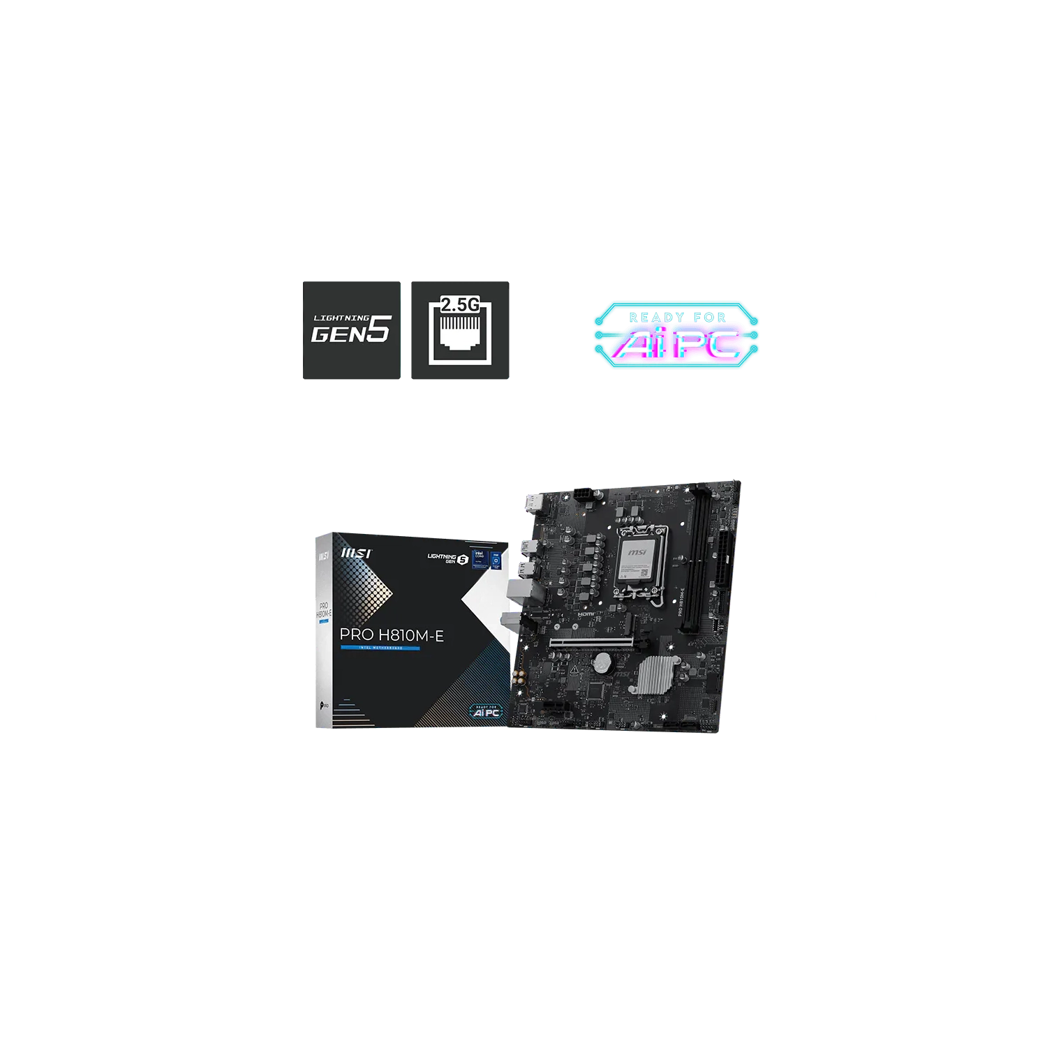 Placa madre | MSI | PRO H810M-E | LGA 1851 DDR5 Micro ATX PCIe 5.0 - 3 Placa madre | MSI | PRO H810M-E | LGA 1851 DDR5 Micro ATX PCIe 5.0