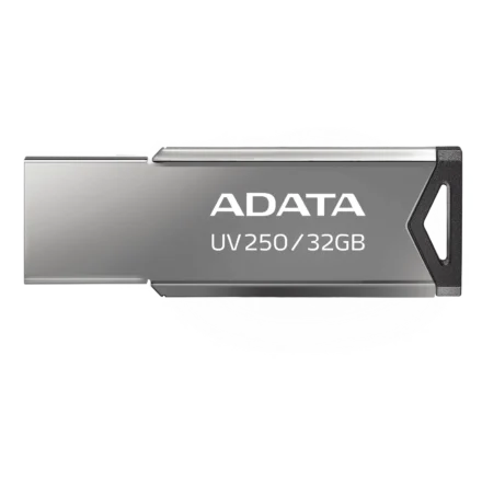 Pendrive | ADATA | UV250 AUV250-32G-RBK | 32GB USB 2.0 metal plata