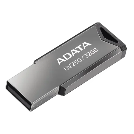 Pendrive | ADATA | UV250 AUV250-32G-RBK | 32GB USB 2.0 metal plata