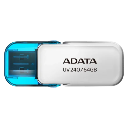 Memoria USB | ADATA | AUV240-64G-RWH | 64GB USB 2.0 blanca, 7 g