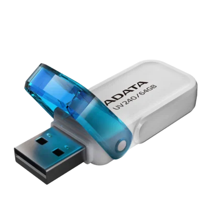 Memoria USB | ADATA | AUV240-64G-RWH | 64GB USB 2.0 blanca, 7 g