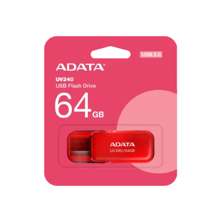 Pendrive | ADATA | UV240 AUV240-64G-RRD | 64GB USB 2.0 Rojo