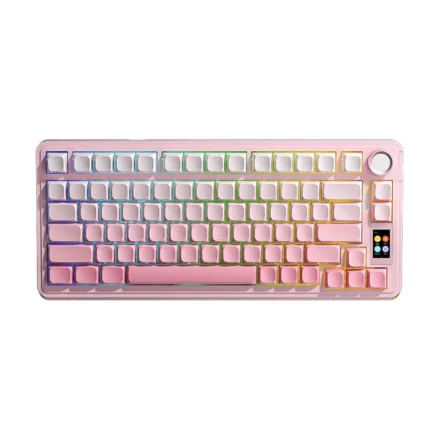 Teclado Mecánico | AULA | S75 Pro | 75% Inalámbrico RGB Pink White con pantalla