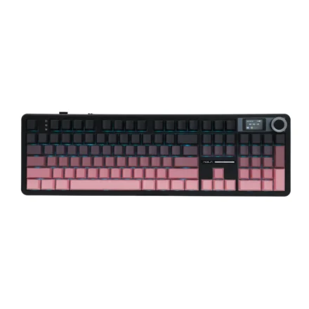 Teclado Mecánico | AULA | F108 Pro | Full Size RGB LCD Greywood Black Pink