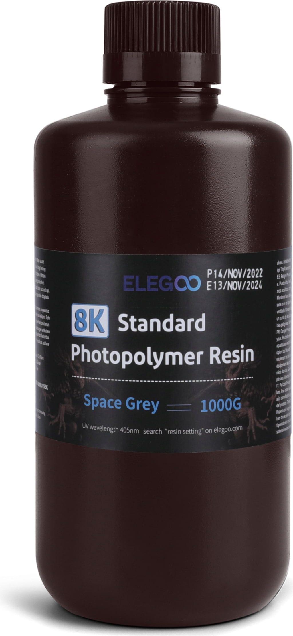 elegoo standard photopolymer resin 8k – space grey – 1 kg 2 elegoo standard photopolymer resin 8k – space grey – 1 kg 2