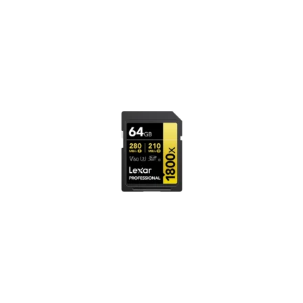 Tarjeta SDXC | Lexar | LSD1800064G-BNNNG | 64GB UHS-II V60 280/210MB/s