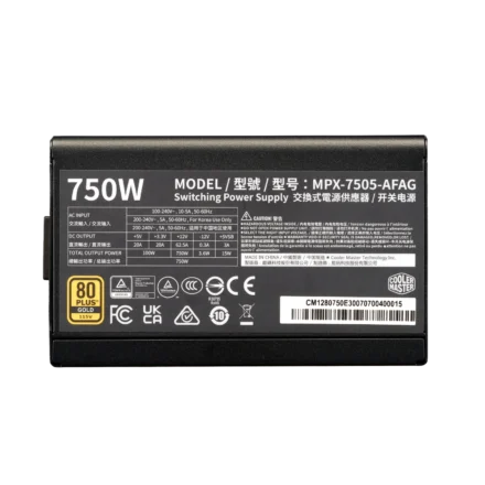 Fuente | Cooler Master | MPX-7505-AFAG | 750W Gold Full Modular ATX 3.1