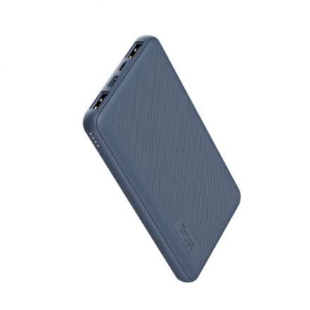 Powerbank | Trust Primo Ultra-thin 10.000 mAh | 15 W, 3 salidas, azul