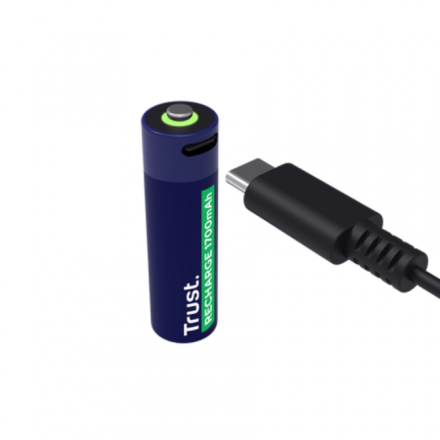 Pilas recargables AA | Trust | 25584 | USB-C, pack x2, carga en 2 horas