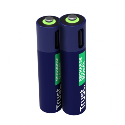 Pilas recargables AAA | Trust | USB-C rechargeable AAA | pack x2 500 mAh
