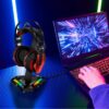 Auricular | Genius GX-UH100 | soporte RGB con hub USB 2.0 y 4 puertos