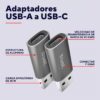 Adaptador USB-A a USB-C | Trust | Calyx 2 Pack | 10Gbps y carga 18W - 3 Adaptador USB-A a USB-C | Trust | Calyx 2 Pack | 10Gbps y carga 18W