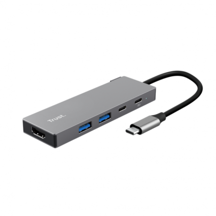 Adaptador USB-C | Trust Dalyx 26062 | 5 en 1 con HDMI, 2x USB-A y 100W