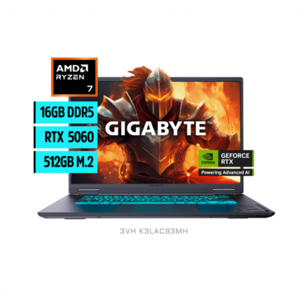 Notebook | GIGABYTE | GAMING A16 3VH | Ryzen 7 RTX 5060 16GB DDR5