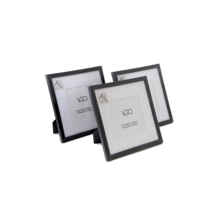 Portaretratos | VGO | PF72344 Set x3 | Metalizados 20×20 Negro