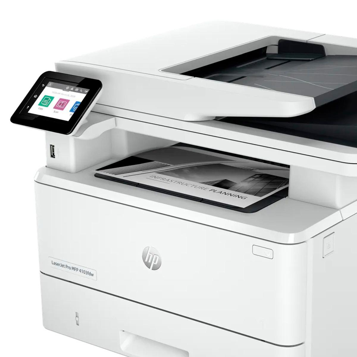 impresora multifunción monocromática hp laserjet pro 4103fdw con wifi 220v impresora multifunción monocromática hp laserjet pro 4103fdw con wifi 220v