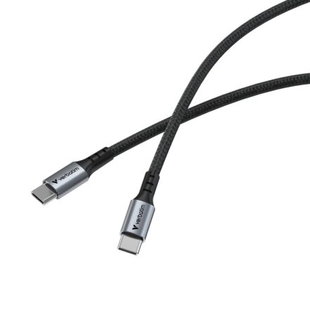 cable de carga y sincronización de datos usb c verbatim 31848 100w 120cm con display, negro