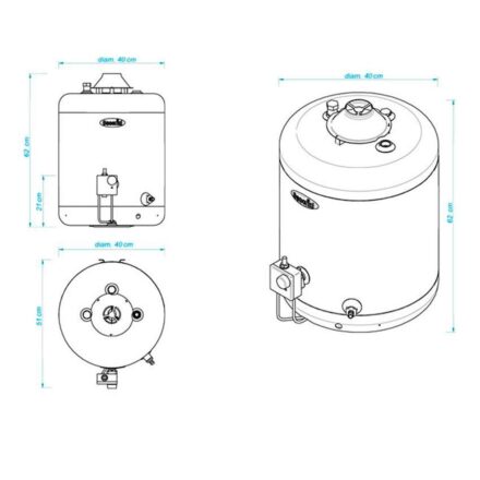 termotanque multigas 45l escorial 45lt de colgar conex sup