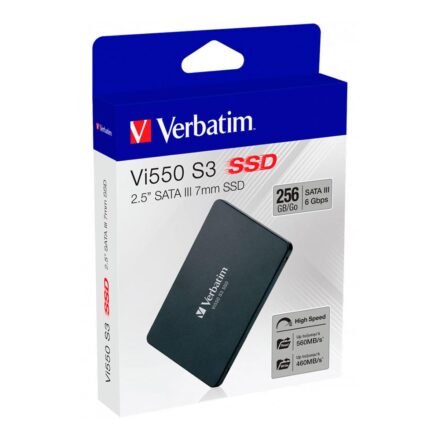disco solido interno ssd verbatim vi550 256gb sata 3 2.5 color negro