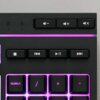teclado gamer hyperx alloy qwerty español latinoamérica color negro con luz rgb