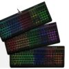 teclado gamer hyperx alloy qwerty español latinoamérica color negro con luz rgb