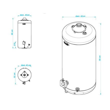 termotanque multigas 80l escorial 80lt de pie conex sup