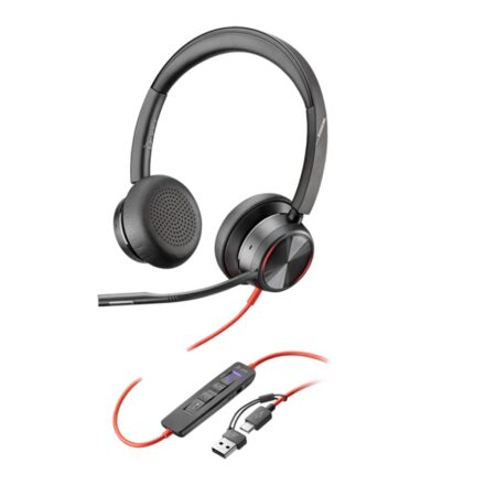 auricular con micrófono poly blackwire 8225 usb a microsoft teams certified + adaptador usb c a 8x225aa