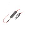 auricular con micrófono stereo poly blackwire 3225 + conector de 3.5 mm + adaptador usb c/a 8x229a6