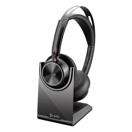 auricular con micrófono poly voyager focus 2 bt teams certified + adaptador y soporte de carga 9t9j6aa