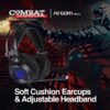 auriculares gamer argomtech combat hs46 arg hs 2846bk cable color negro luz azul