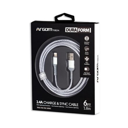 cable argomtech lightning usb blanco 1.8m