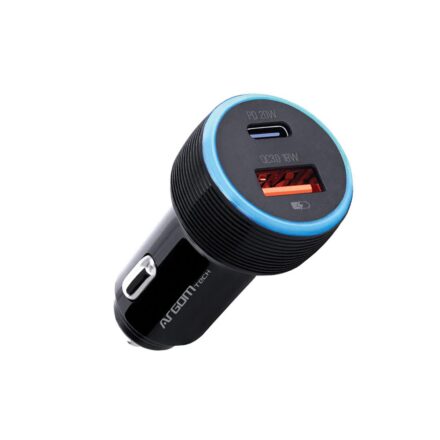 Cargador para auto | ARGOMTECH | ARG-AC-0118BK | 38W PD USB-C + USB-A