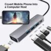 hub usb c argomtech 5 en 1 a00594 usb3.0/usb2.0/hdmi 4k/usbc color gris