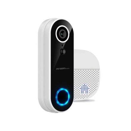 Timbre Con Vídeo Argomtech Vision 2 Wifi Full Hd 1080p Ip65 Color Blanco