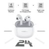 auriculares bluetooth inalámbricos argomtech skeipods e56 color blanco