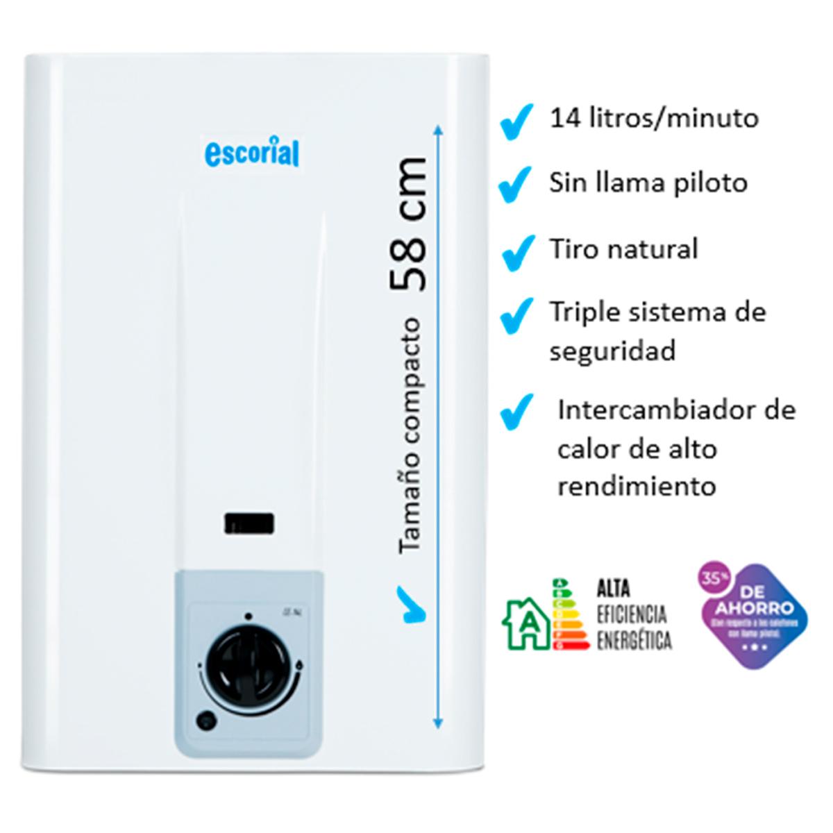 calefon a gas natural 14l escorial ce 14lbn blanco calefon a gas natural 14l escorial ce 14lbn blanco