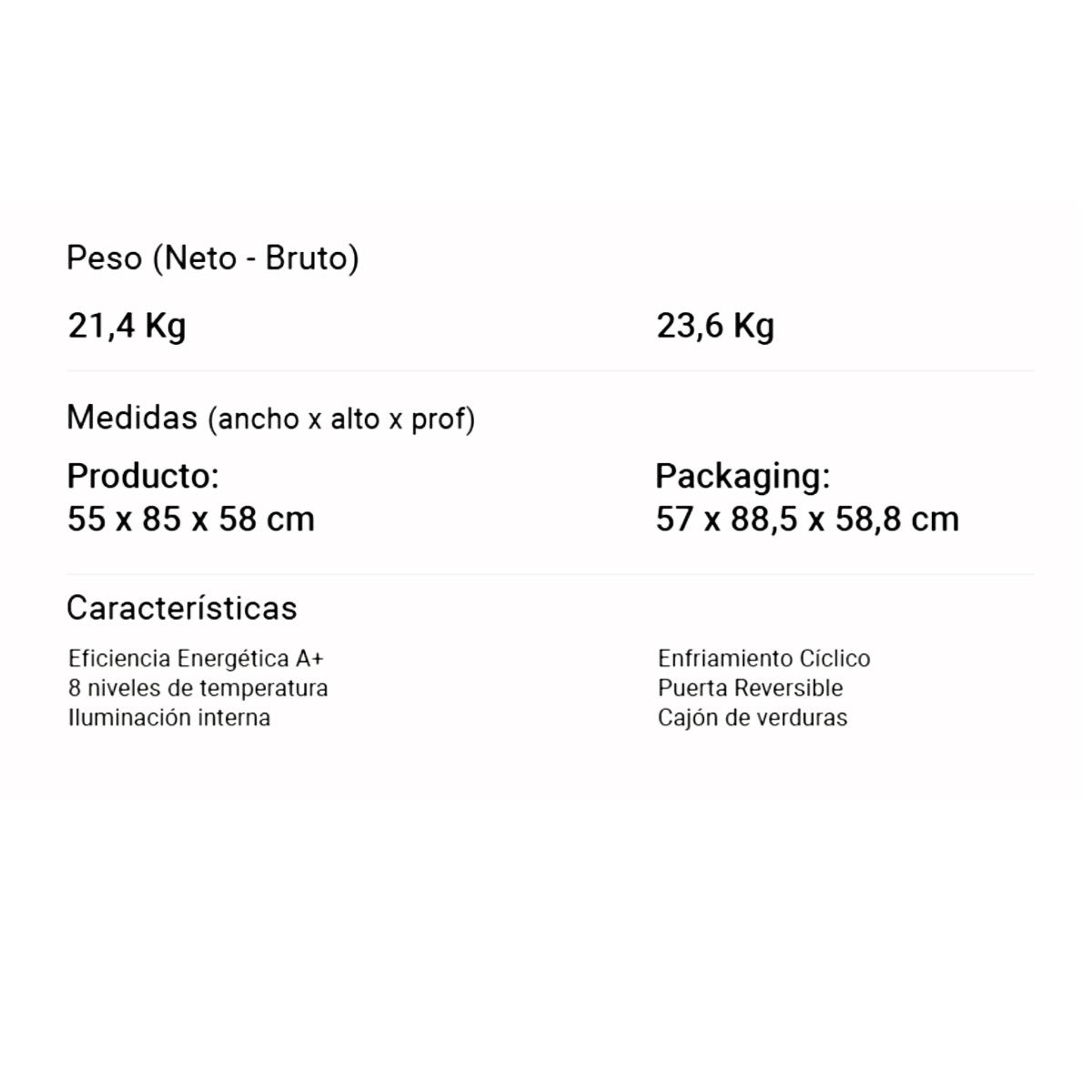 heladera bajo mesada 127l vondom hel55 acero inoxidable heladera bajo mesada 127l vondom hel55 acero inoxidable
