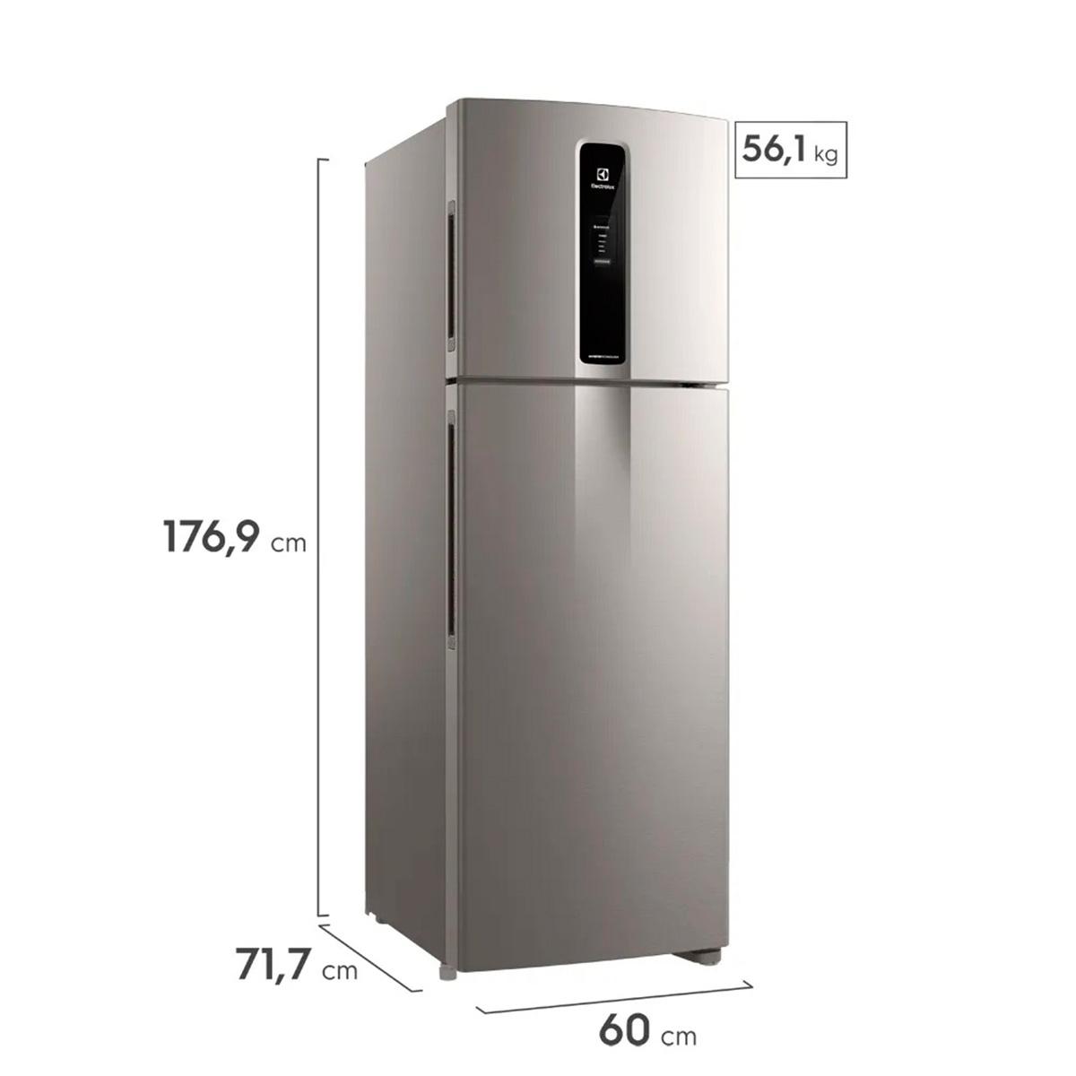 heladera no frost inverter 408l electrolux top freezer if43s plata heladera no frost inverter 408l electrolux top freezer if43s plata